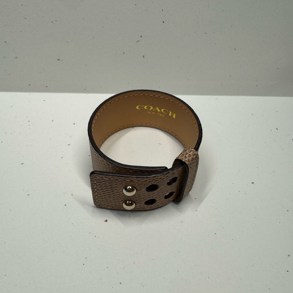 Women’s Coach Tan Leather Cuff Bracelet